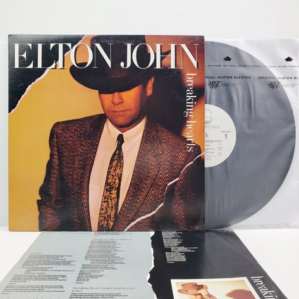 Elton John Breaking Hearts Vinyl Record 24031 LP Original 1984 NM Near Mint